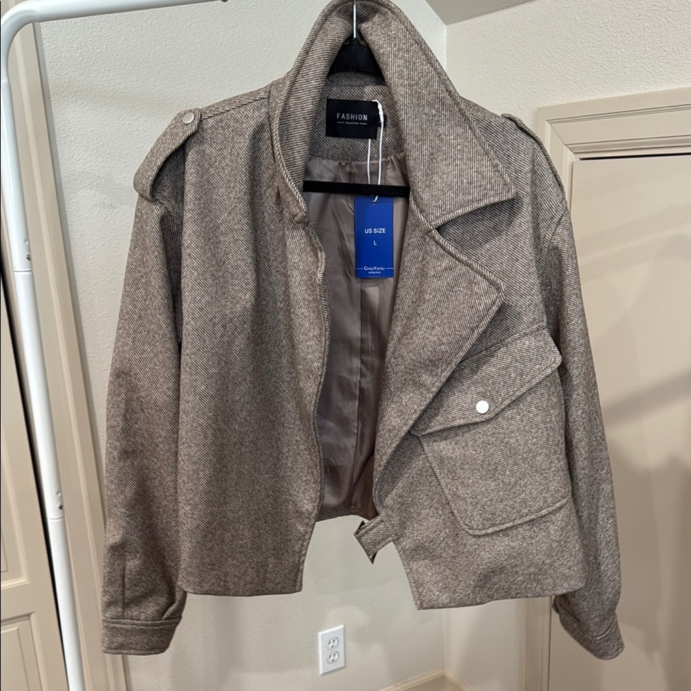 Women's Brown Herringbone Jacket